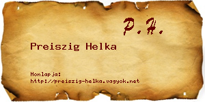 Preiszig Helka névjegykártya
